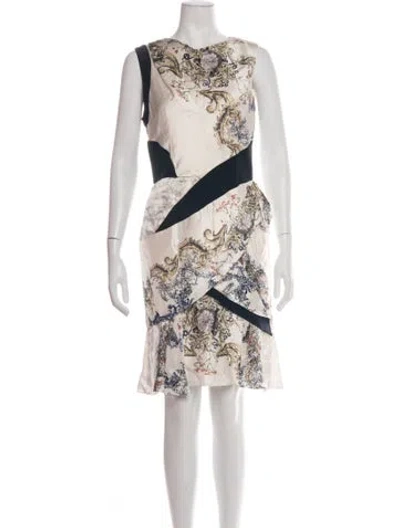 Pre-owned Prabal Gurung Silk Knee-length Dress In Neutrals