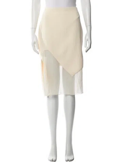 Pre-owned Prabal Gurung Silk Knee-length Skirt In Neutral