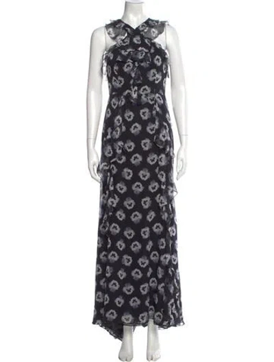 Pre-owned Prabal Gurung Silk Long Dress In Black