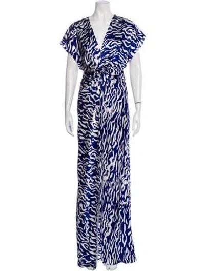 Pre-owned Prabal Gurung Silk Long Dress In Blue