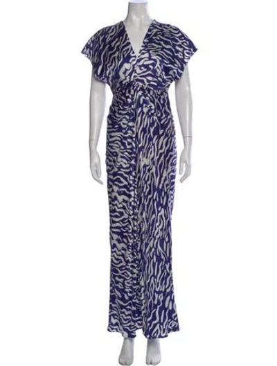 Pre-owned Prabal Gurung Silk Long Dress In Blue