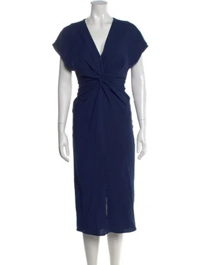Pre-owned Prabal Gurung Silk Long Dress In Blue