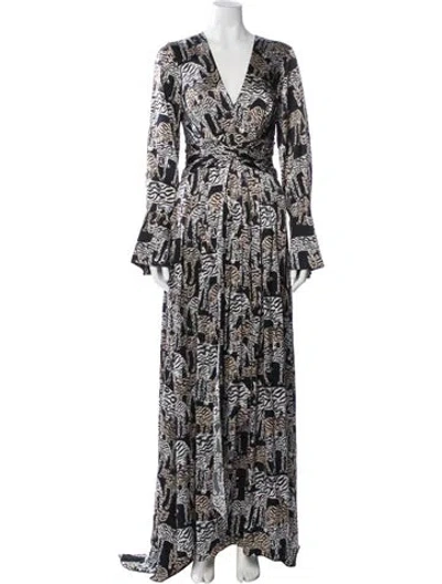 Pre-owned Prabal Gurung Silk Long Dress In Gray