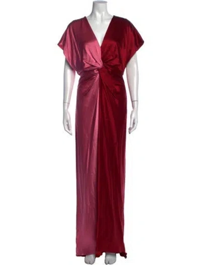 Pre-owned Prabal Gurung Silk Long Dress In Pink
