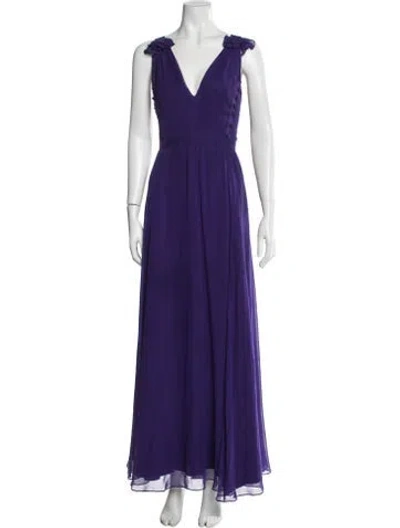 Pre-owned Prabal Gurung Silk Long Dress In Purple