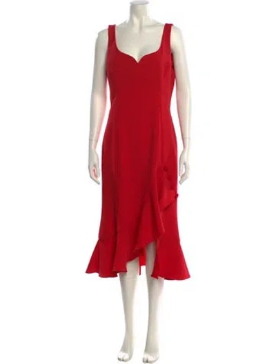 Pre-owned Prabal Gurung Silk Long Dress In Red