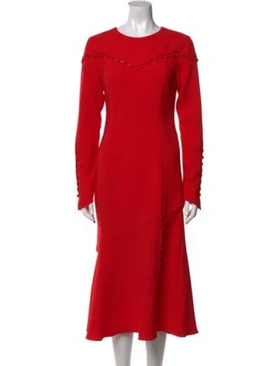 Pre-owned Prabal Gurung Silk Long Dress In Red