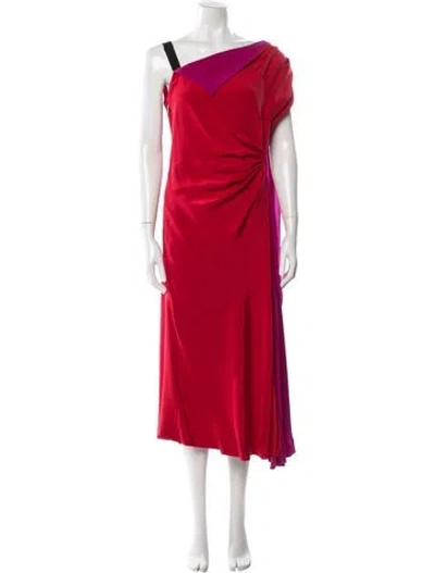 Pre-owned Prabal Gurung Silk Long Dress In Red