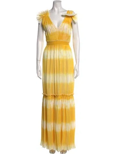 Pre-owned Prabal Gurung Silk Long Dress W/ Tags In Yellow