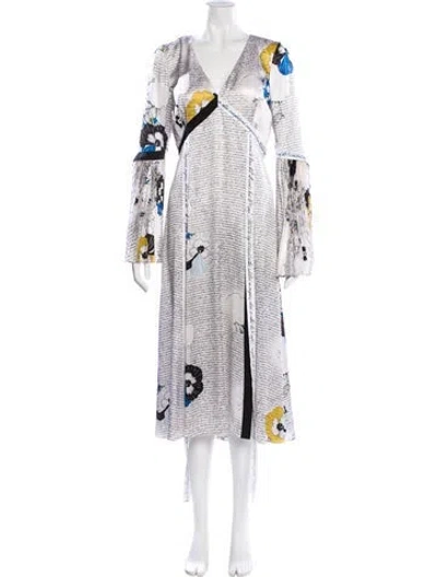 Pre-owned Prabal Gurung Silk Long Dress In White