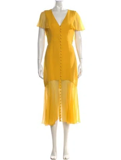 Pre-owned Prabal Gurung Silk Long Dress In Yellow