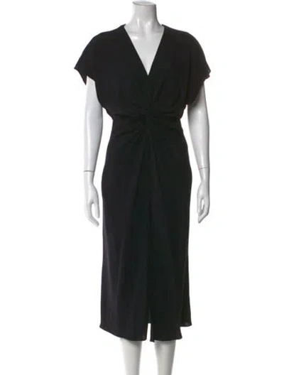 Pre-owned Prabal Gurung Silk Midi Length Dress In Black