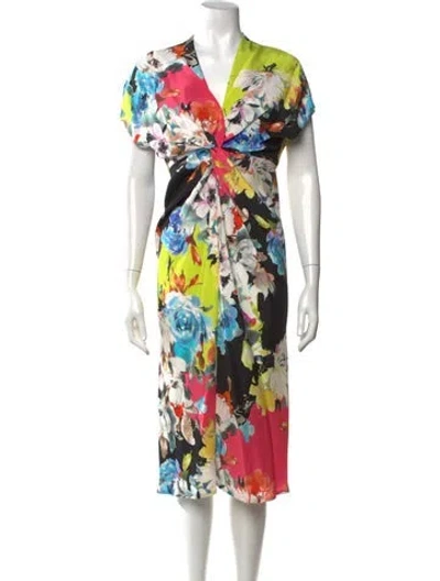 Pre-owned Prabal Gurung Silk Midi Length Dress In Black