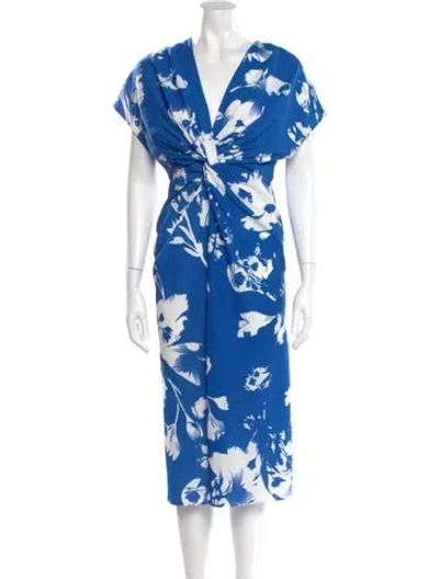 Pre-owned Prabal Gurung Silk Midi Length Dress In Blue