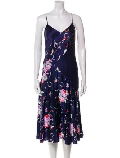 Pre-owned Prabal Gurung Silk Midi Length Dress In Blue