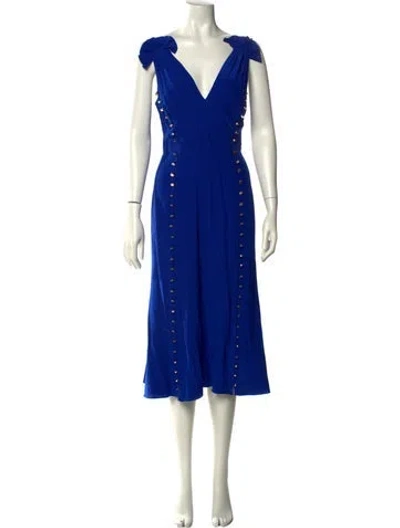 Pre-owned Prabal Gurung Silk Midi Length Dress In Blue