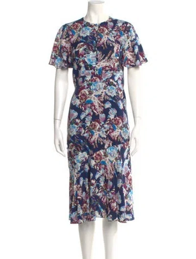 Pre-owned Prabal Gurung Silk Midi Length Dress In Blue