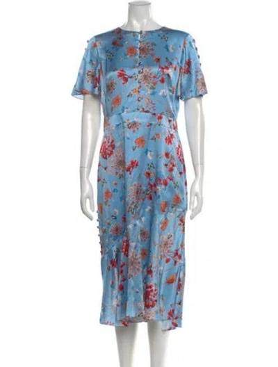 Pre-owned Prabal Gurung Silk Midi Length Dress In Blue