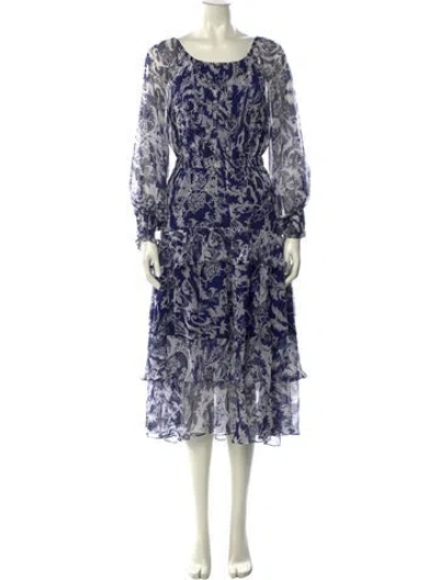 Pre-owned Prabal Gurung Silk Midi Length Dress In Gray