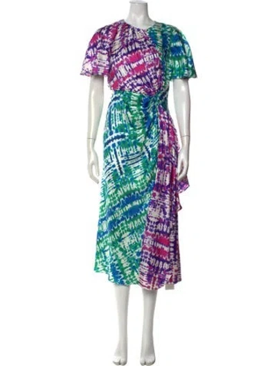 Pre-owned Prabal Gurung Silk Midi Length Dress In Green
