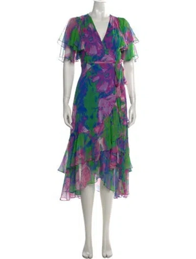 Pre-owned Prabal Gurung Silk Midi Length Dress In Multi
