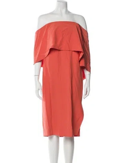 Pre-owned Prabal Gurung Silk Midi Length Dress In Orange
