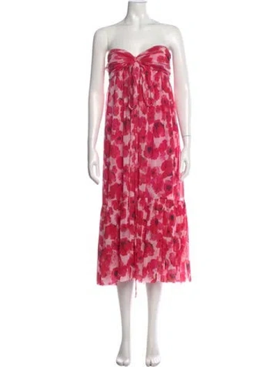 Pre-owned Prabal Gurung Silk Midi Length Dress In Pink