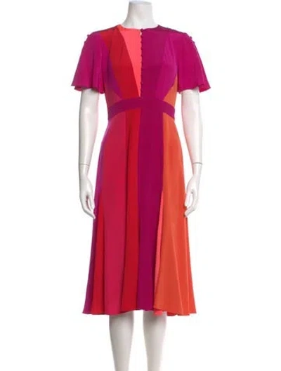 Pre-owned Prabal Gurung Silk Midi Length Dress In Pink