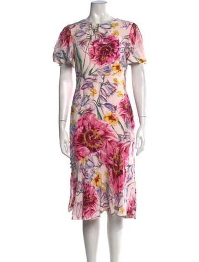 Pre-owned Prabal Gurung Silk Midi Length Dress In Pink