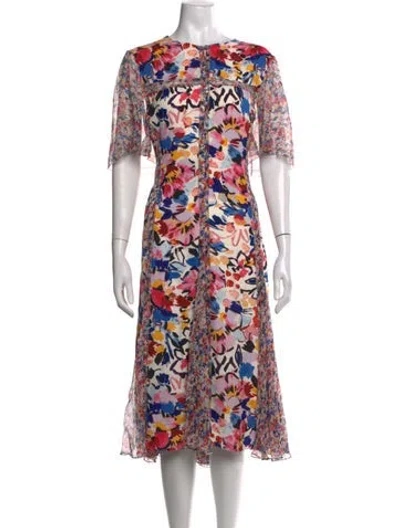 Pre-owned Prabal Gurung Silk Midi Length Dress In Pink