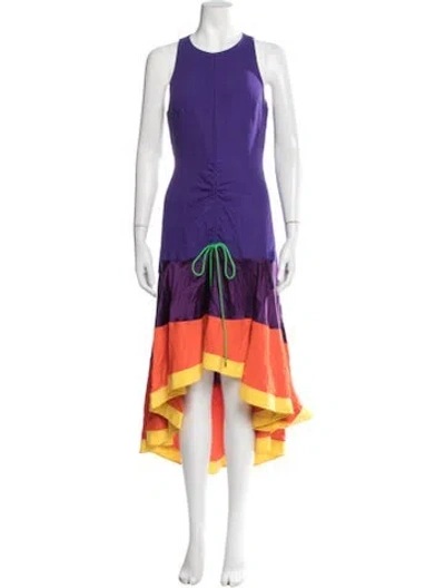 Pre-owned Prabal Gurung Silk Midi Length Dress In Purple