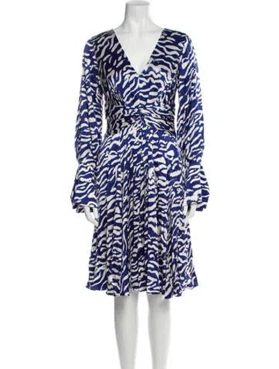 Pre-owned Prabal Gurung Silk Midi Length Dress W/ Tags In Blue