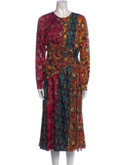 Pre-owned Prabal Gurung Silk Midi Length Dress In Yellow