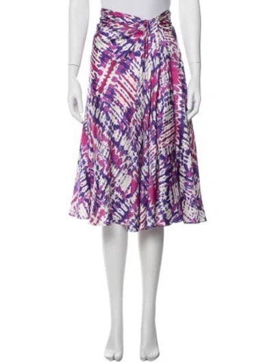 Pre-owned Prabal Gurung Silk Midi Length Skirt In Purple
