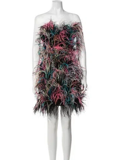 Pre-owned Prabal Gurung Silk Mini Dress In Black