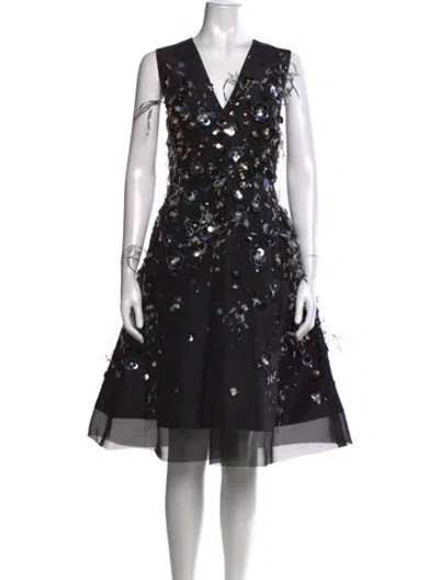 Pre-owned Prabal Gurung Silk Mini Dress In Black