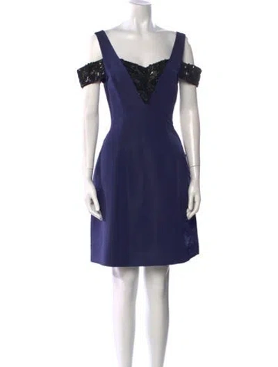 Pre-owned Prabal Gurung Silk Mini Dress In Blue