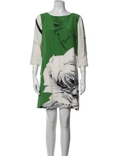 Pre-owned Prabal Gurung Silk Mini Dress In Green