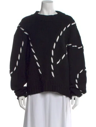 Pre-owned Prabal Gurung Silk Mock Neck Sweater In Black