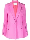 Prabal Gurung Slit-sleeve Single-breasted Blazer In Pink