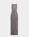Prabal Gurung Square-neck Crystal Tubino Gown In Gray