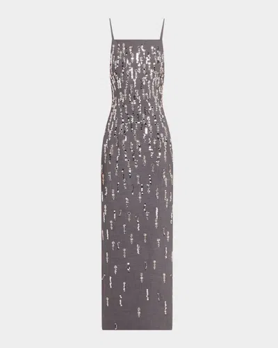 Prabal Gurung Square-neck Crystal Tubino Gown