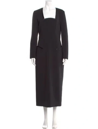 Pre-owned Prabal Gurung Square Neckline Long Dress In Black