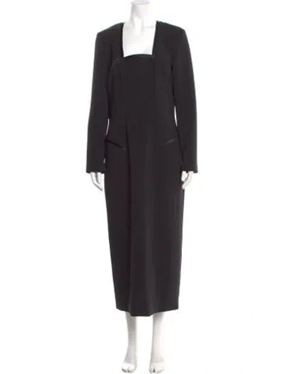 Pre-owned Prabal Gurung Square Neckline Long Dress In Black