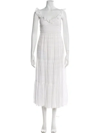 Pre-owned Prabal Gurung Square Neckline Long Dress In Neutral