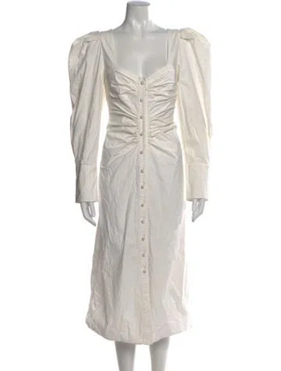 Pre-owned Prabal Gurung Square Neckline Long Dress In Neutral