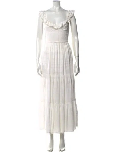 Pre-owned Prabal Gurung Square Neckline Long Dress In Neutrals