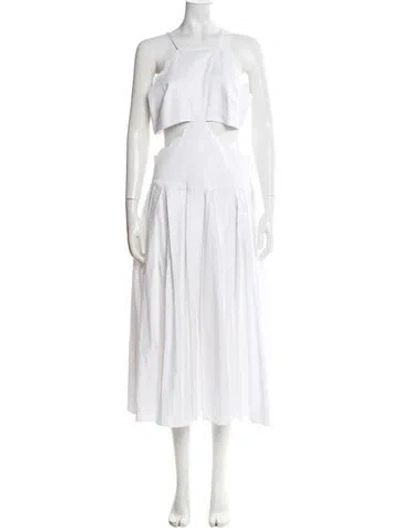 Pre-owned Prabal Gurung Square Neckline Long Dress W/ Tags In White