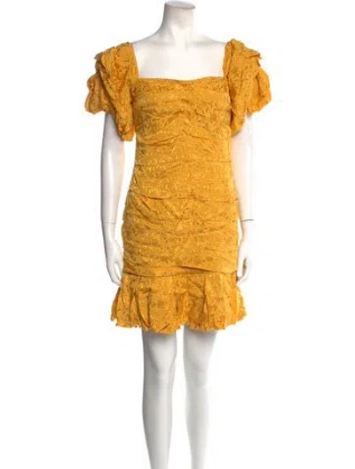 Pre-owned Prabal Gurung Square Neckline Mini Dress W/ Tags In Yellow