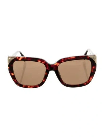 Pre-owned Prabal Gurung Square Tinted Sunglasses In Brown